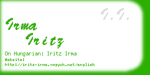 irma iritz business card